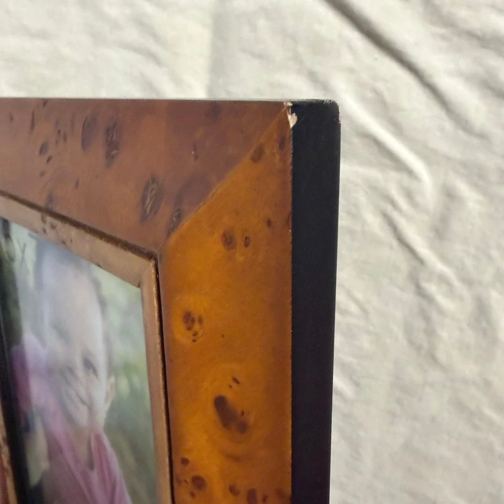 New Green Tree Gallery Burlwood 5x7 Picture Frame Glossy Amber Old Money Gift